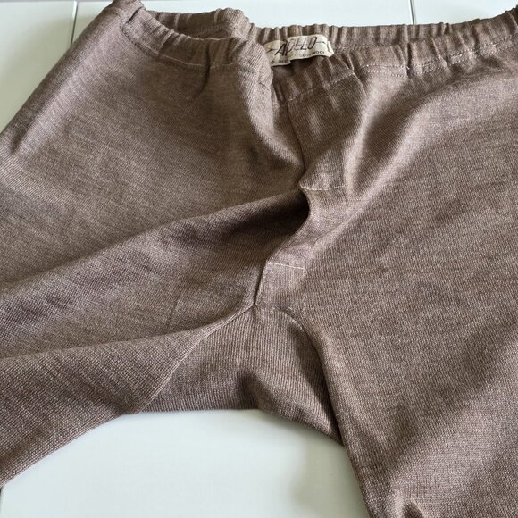 Vintage Apollo Baselayer Pants Men 32 M/L Beige Long Johns Double Knit Wool Warm - Picture 9 of 14